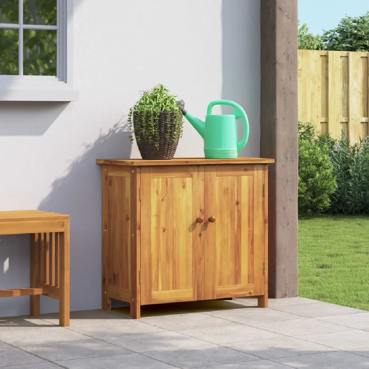 vidaXL Armoire de jardin 75x35x70 cm bois massif d'acacia - vue 2