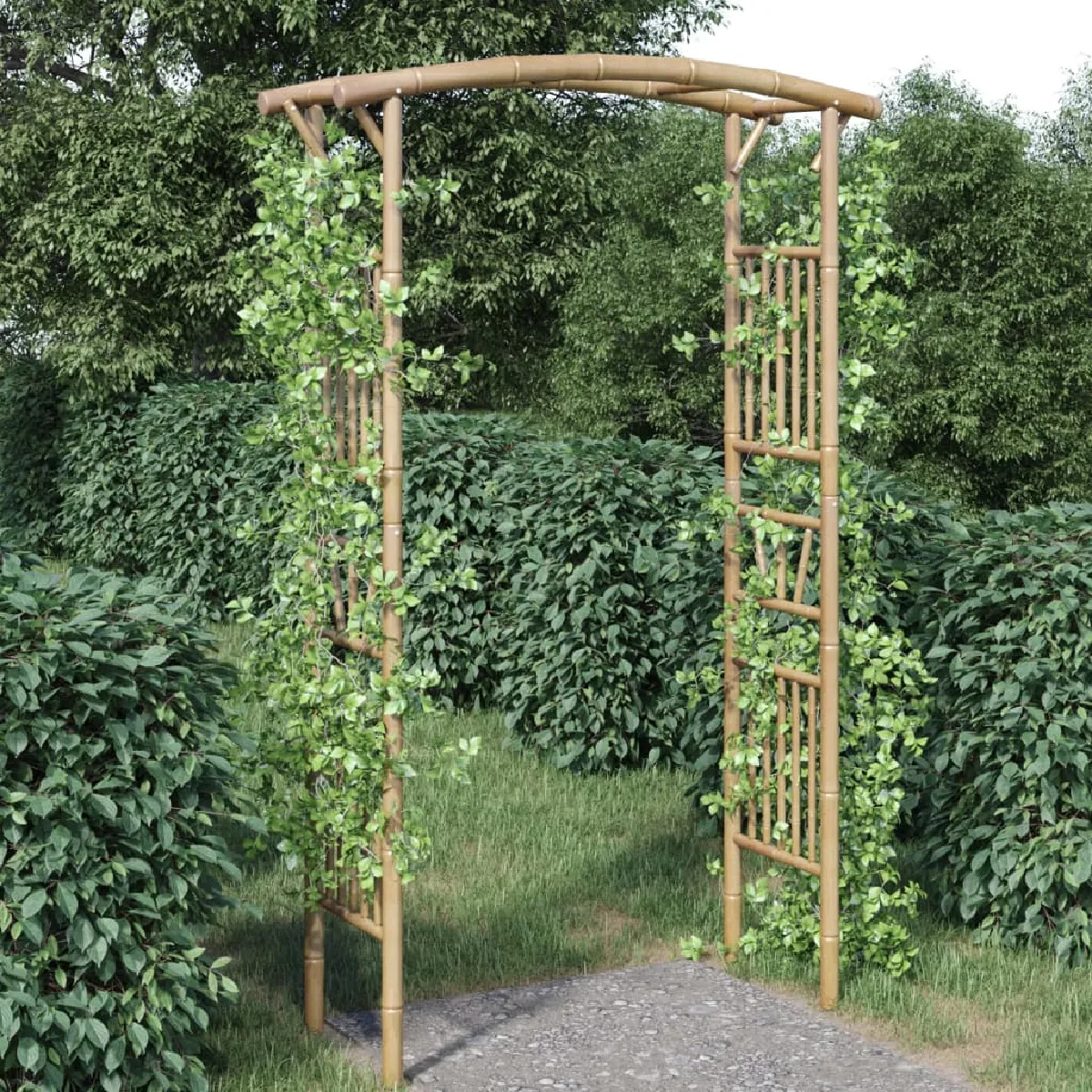 Arche pour rosiers vidaXL Bambou 118x40x187 cm Couleur Résistant aux intempéries - vue 2