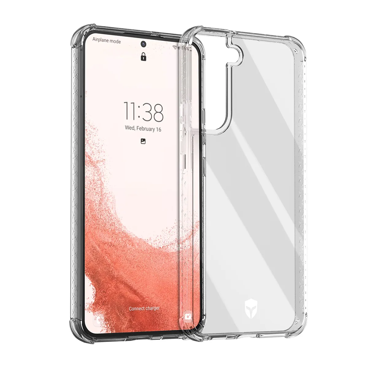 FORCE  Case Coque Renforc&eacute;e 2m pour Galaxy S22 Plus 5G Air Cushion Syst&egrave;me Tryax Transparent