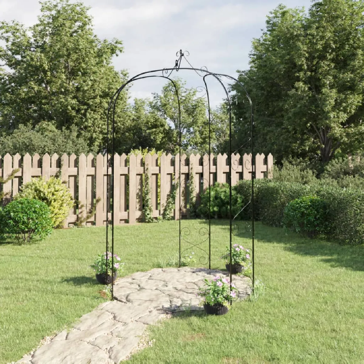 Arche de jardin vidaXL Ø180x255 cm Acier Couleur Structure Métal - vue 2