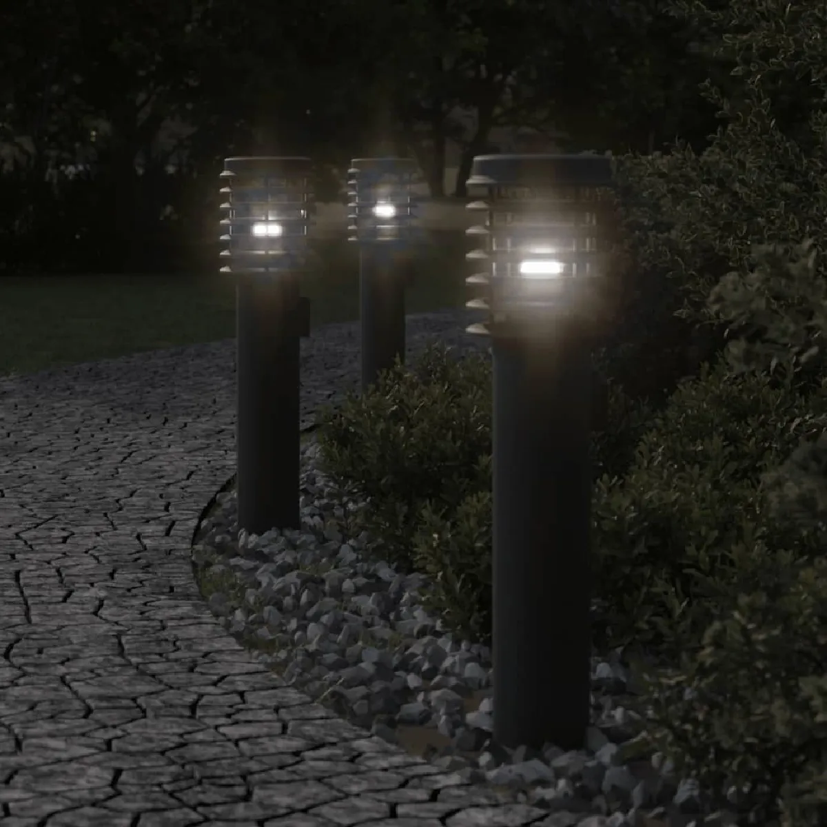 Vidaxl Lampadaire dextérieur avec sortie noir 60 cm acier inoxydable éclairage au sol dextérieur éclairage au sol de 4006377