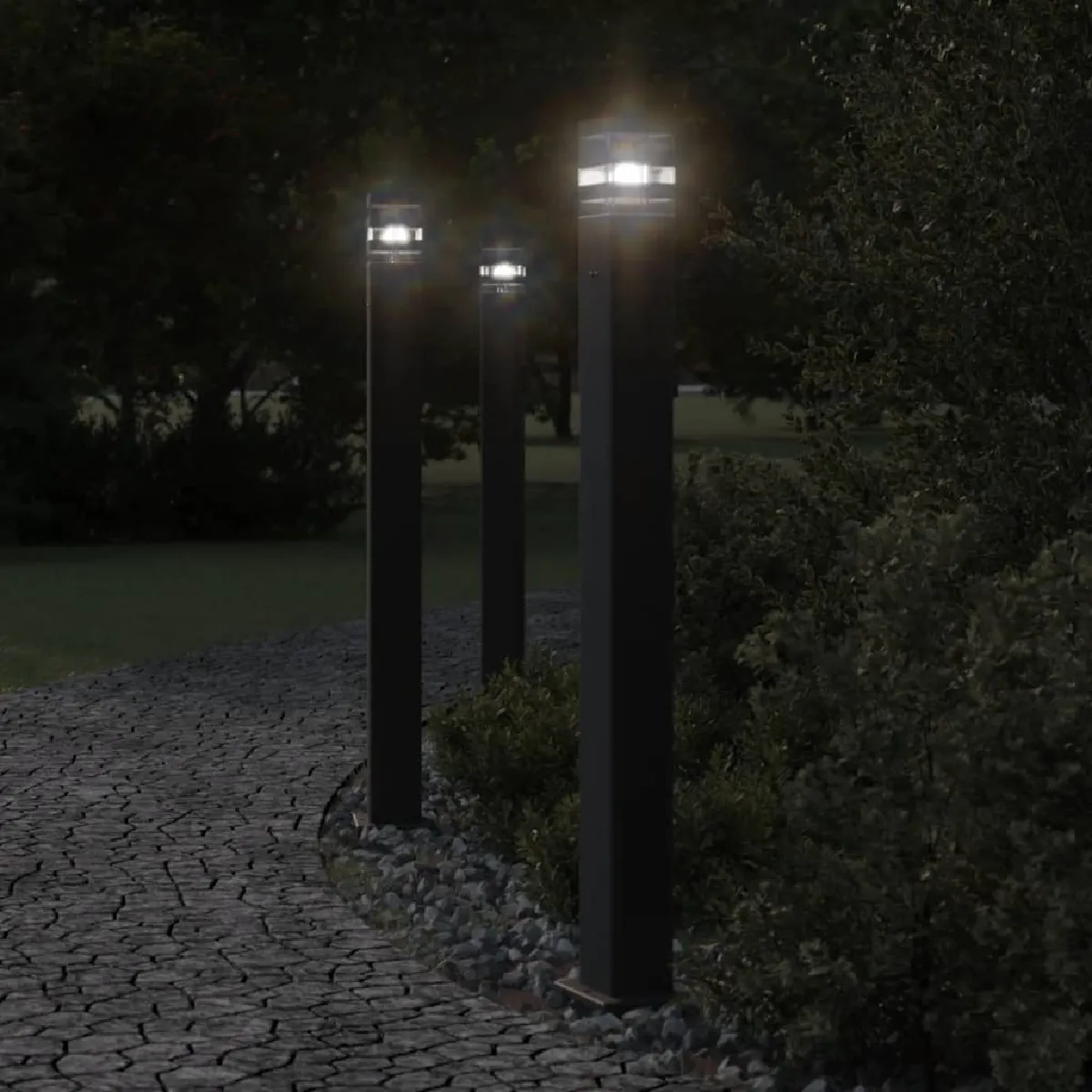 vidaXL Lampadaire d'extérieur avec sortie 110 cm aluminium éclairage au sol d'extérieur éclairage au sol de jardin 4006409 - vue 2