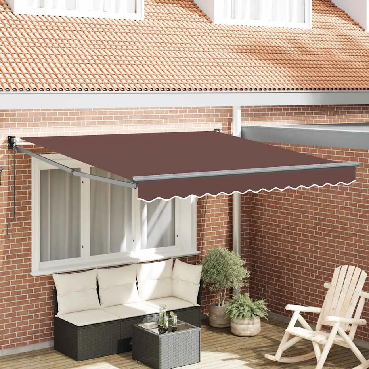 vidaXL Auvent manuel rétractable marron 300x250 cm