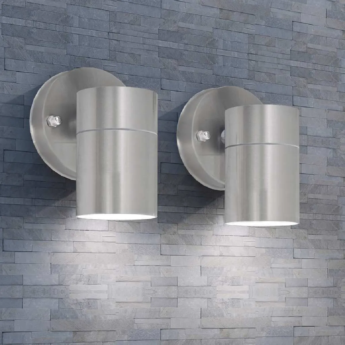 vidaXL Applique murale LED d'extérieur 2 pcs Acier - vue 2