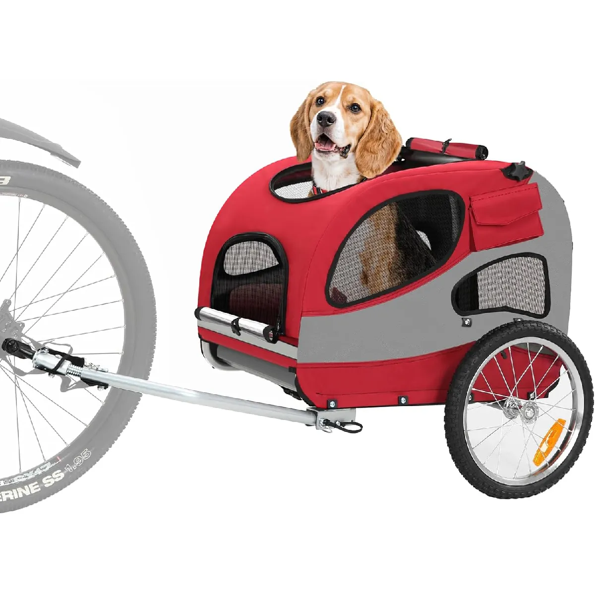 Comparer les prix de Remorque chien 2 en 1 Remorque vélo pour animal, 30 kg, pliable compatible tous vélos