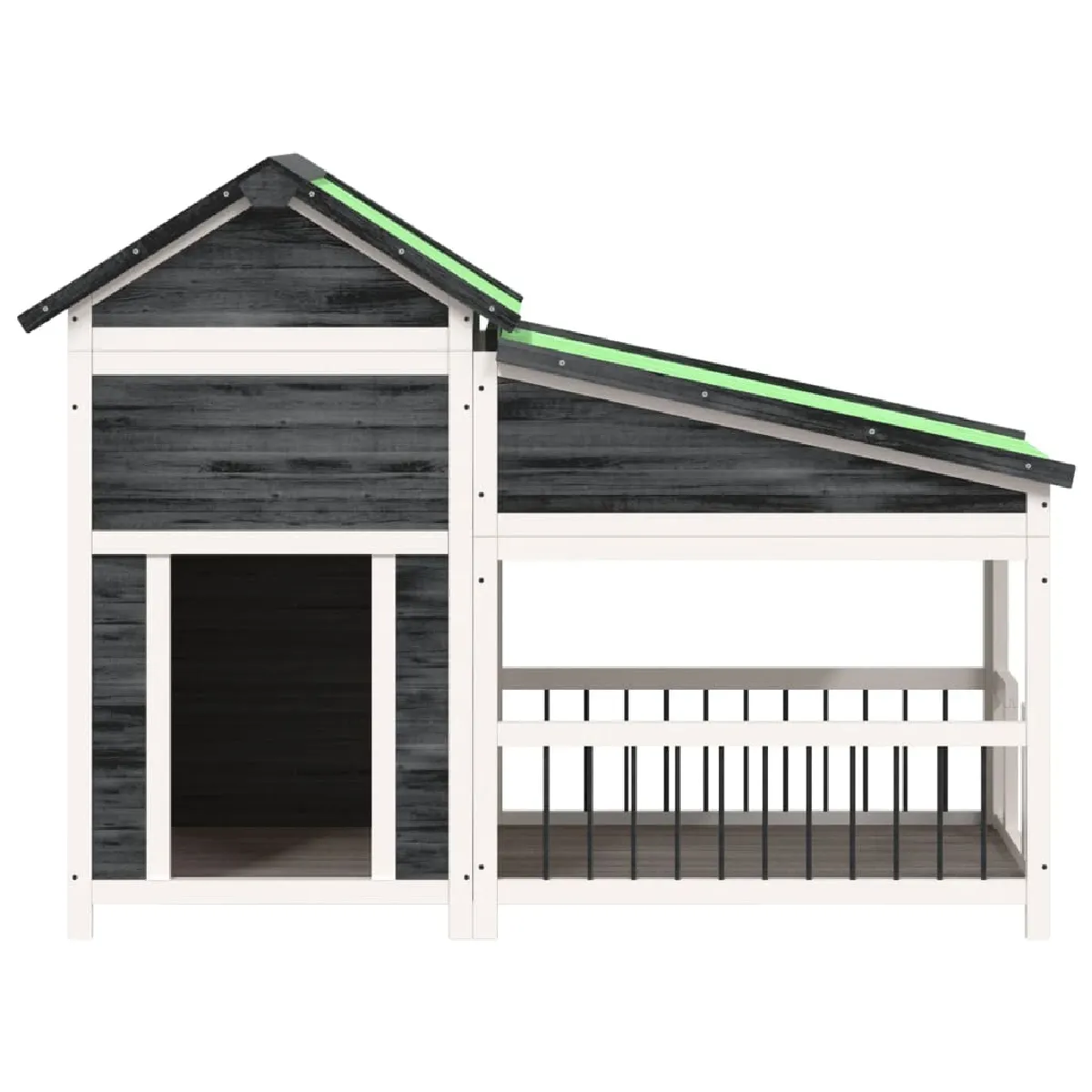 Comparer les prix de Chenil cage enclos pac animaux 143 x 60,5 x 109 cm bois de pin solide gris 02_0041716
