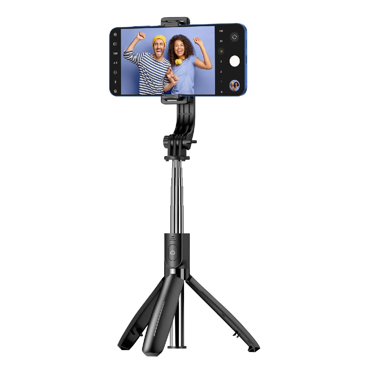 Blue Star - Perche à Selfie Trépied - Bluetooth - Télécommande - Noir - Image 2