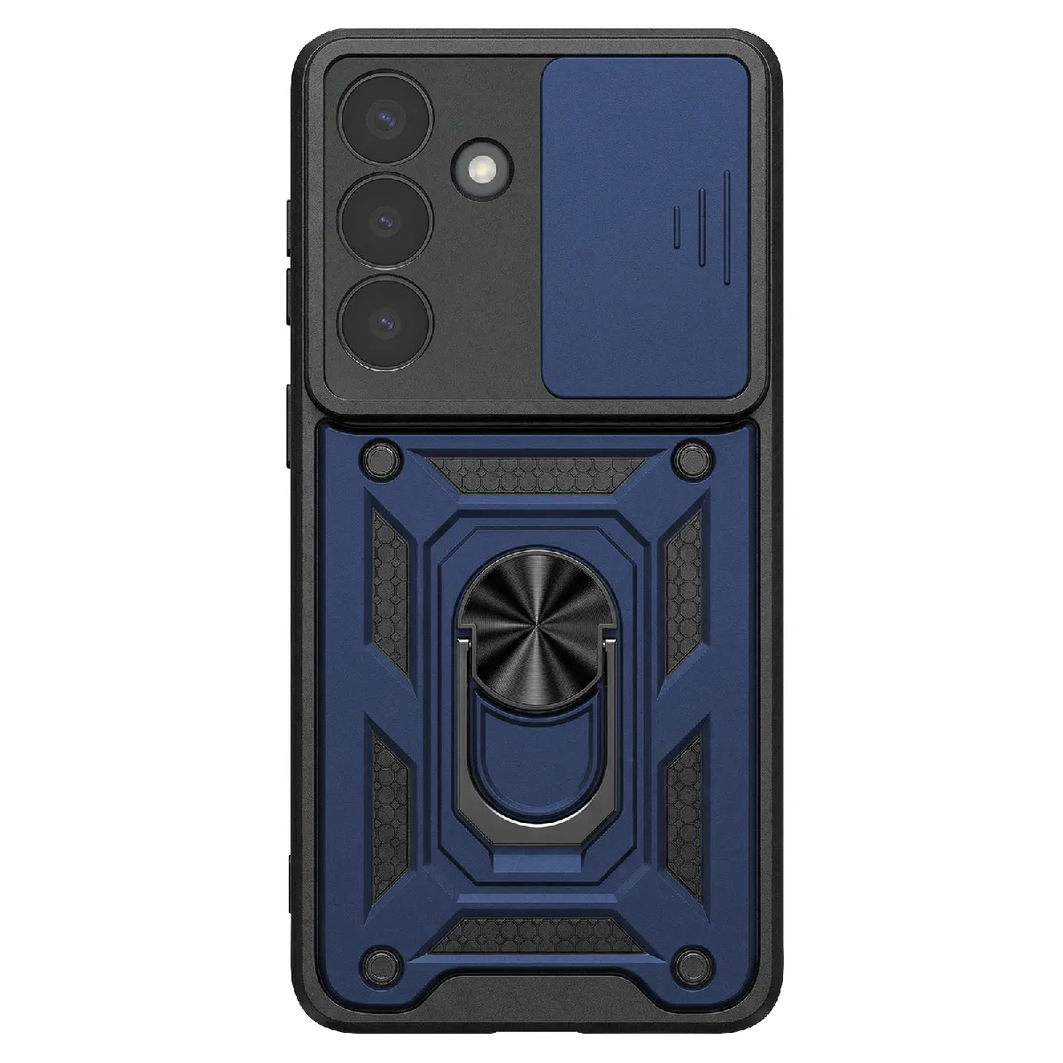 Mayaxess Bleu Coque Anneau Pour Galaxy S26 Plus Avec Cache Caméra Coulissant Antichoc Nuit