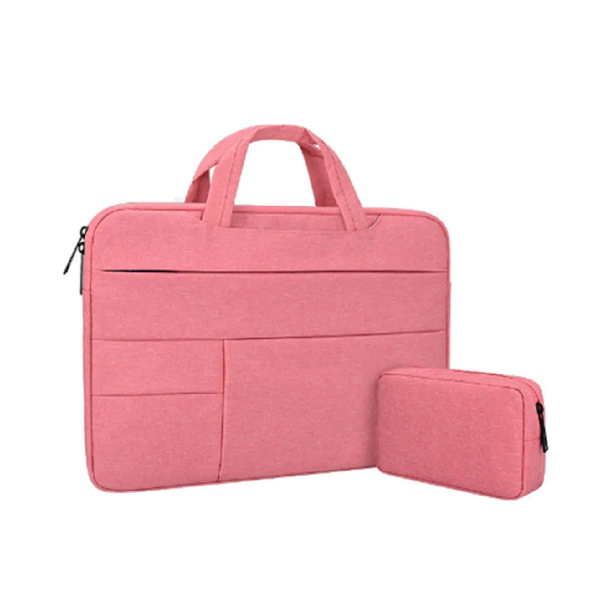 Sac pour ordinateur portable 13,3 pouces, étanche et résistant, doublure multifonction avec petit sac - rose