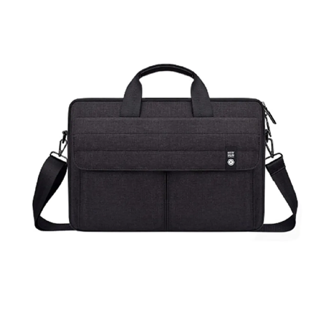 Sac pour ordinateur portable 13,3 pouces, étanche et résistant à l'usure, porte-documents avec bandoulière - Noir
