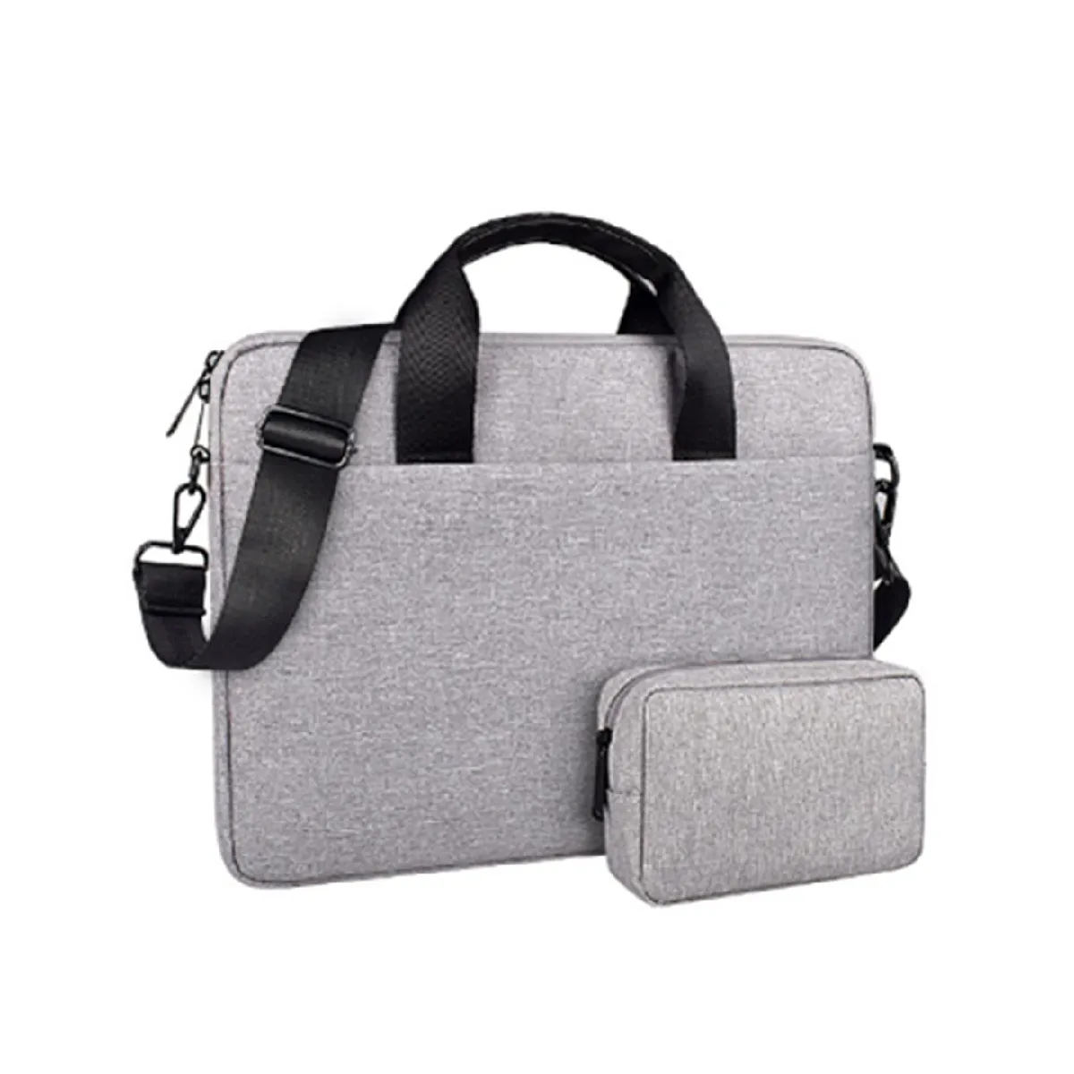 Sac pour ordinateur portable 13,3 pouces, étanche et résistant, bandoulière pour Apple, Millet avec petit sac - Gris