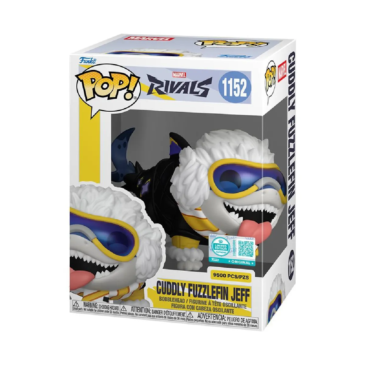 Figurine Funko Pop Marvel Rivals Cuddly Fuzzlefin Jeff Limited Edition Supreme - vue 4