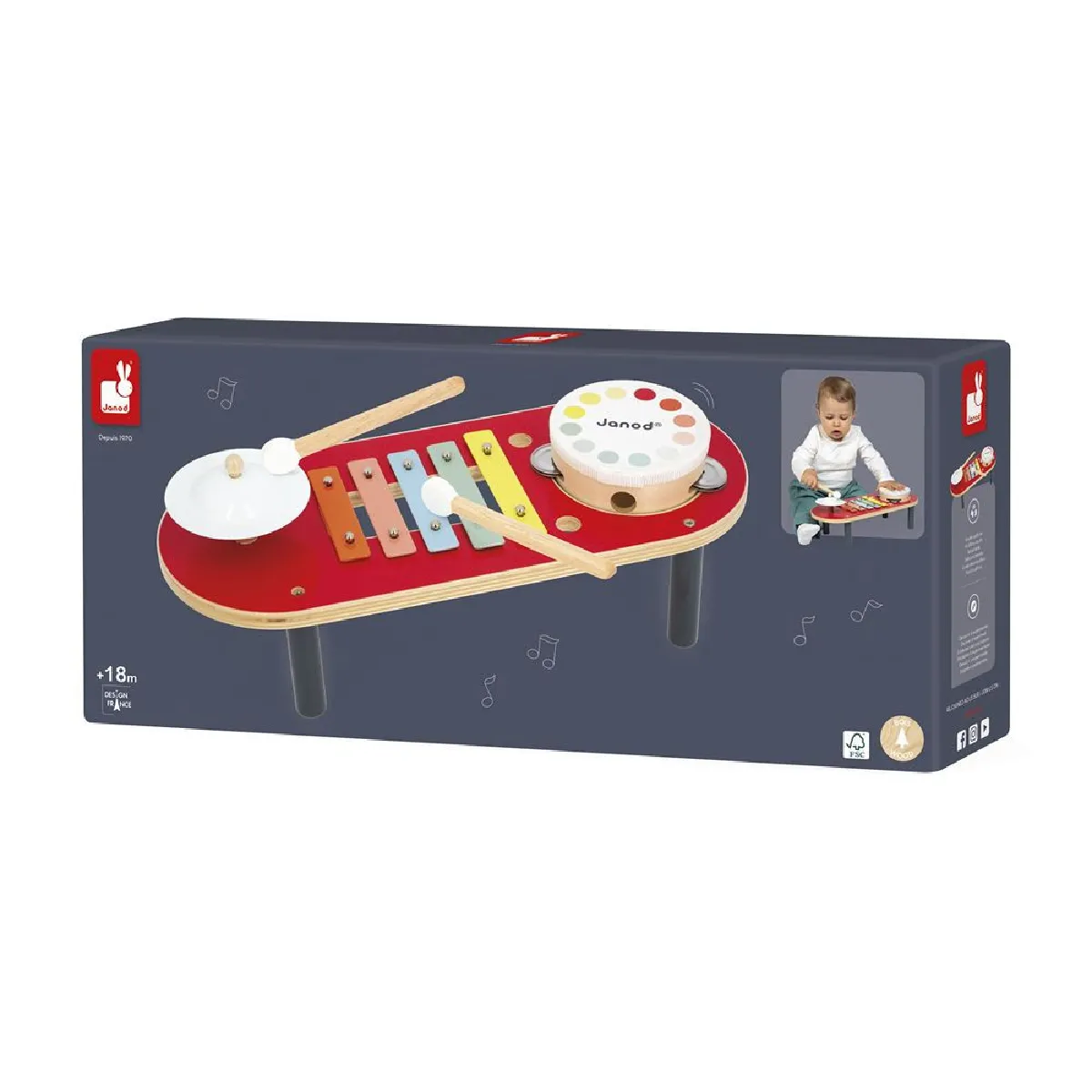 Jnod Multicolore Jeu D'éveil Janod Confetti Table Musicale - Image 2