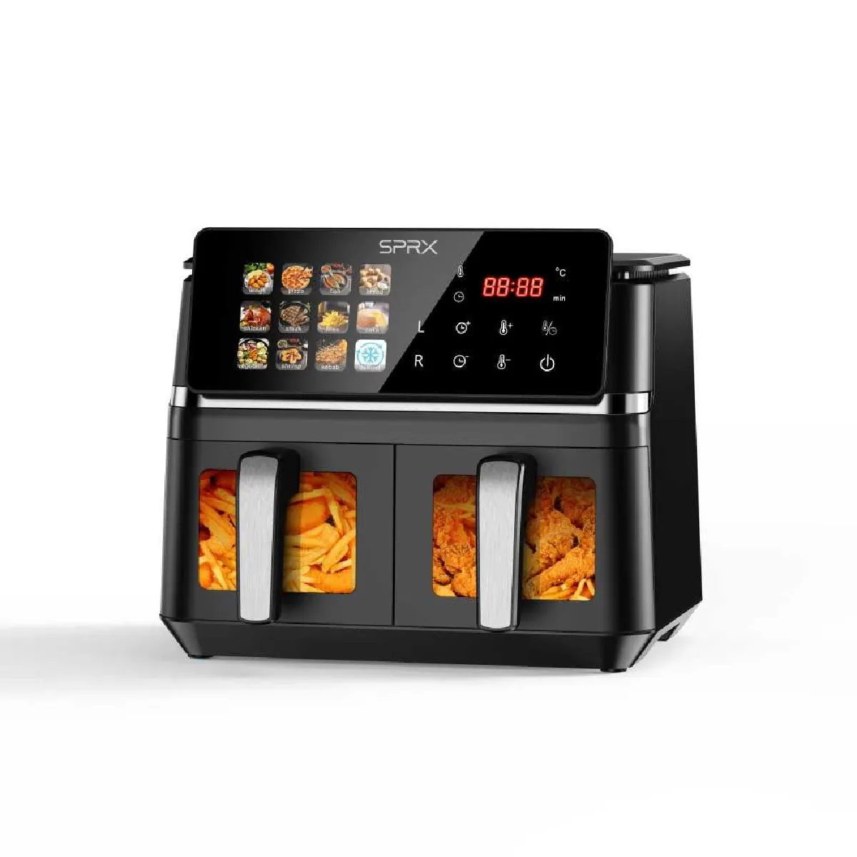 LVTETIA  BW-IP8018D - Friteuse &agrave; air double panier - 9 L - Noir