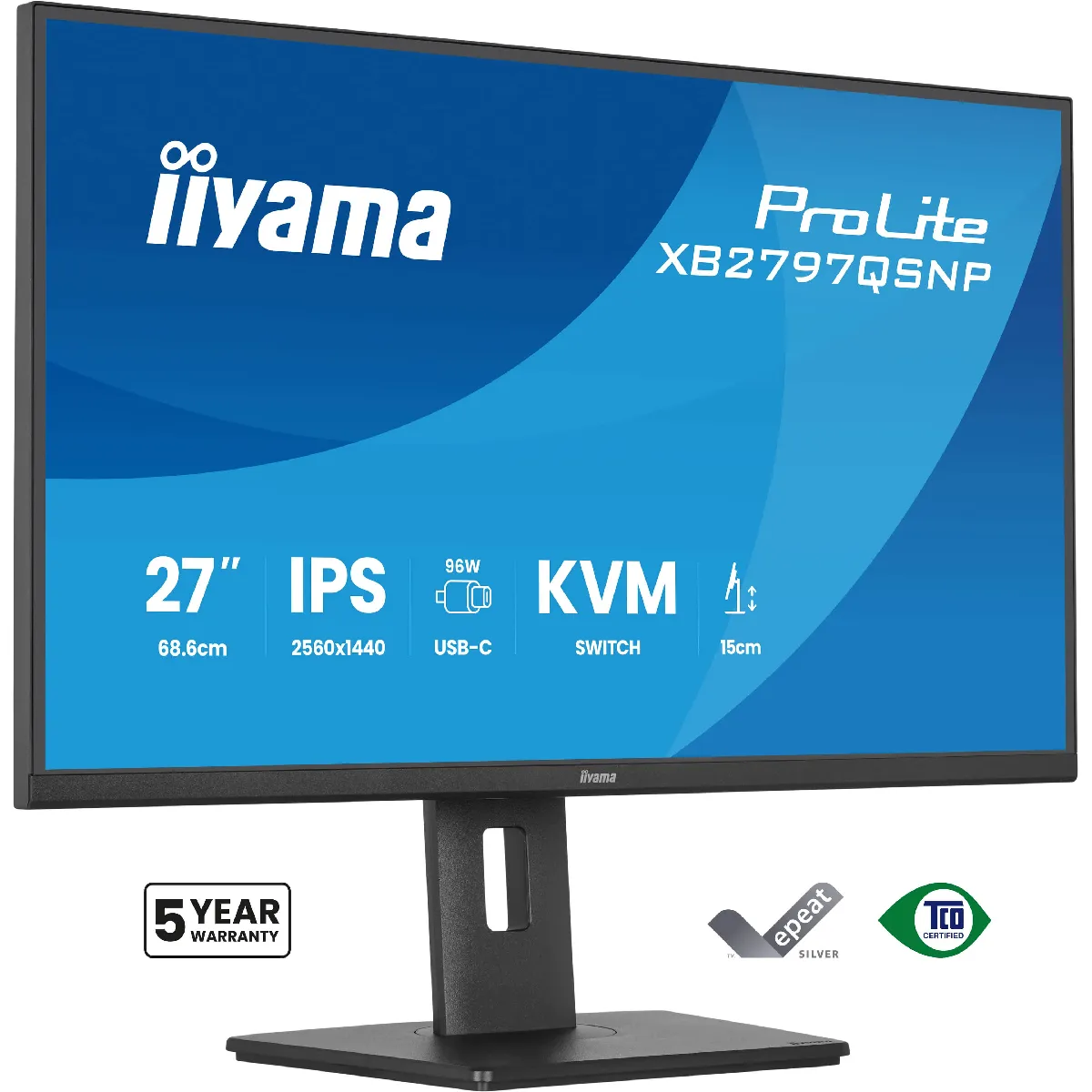 Iiyama Prolite Xb2797qsnp-B1 - Ecran Led - 27" - 2560 X 1440 Qhd @ 75 Hz - Ips - 350 Cd/M² - 1000:1 - 1 Ms - Hdmi, Displayport, Usb-C - Haut-Parleurs - Image 7