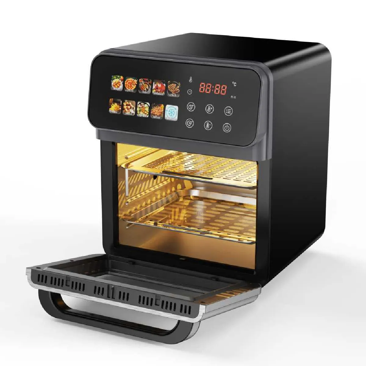 LVTETIA  BW-9011D - Friteuse &agrave; air 10 L - Noir et argent