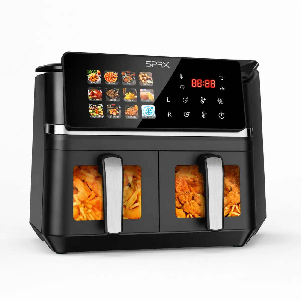 LVTETIA  BW-IP8018D - Friteuse &agrave; air double panier - 9 L - Noir