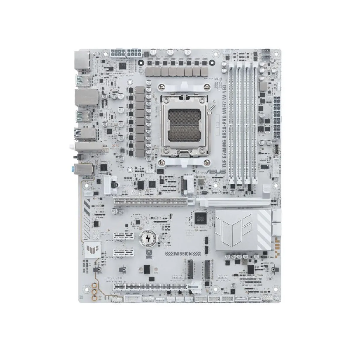 ASUS TUF GAMING B850 PRO WIFI7 W NEO Carte mère ATX Socket AM5 AMD B850 Chipset USB 3.2 Gen 2 USB C 3.2 Gen2 USB 3.2 Gen 1 USB C 3.2 Gen 2x2 USB4 Wi Fi 7 Bluetooth 2.5 Gigabit LAN carte graphique embarquée unité centrale... - vue 2