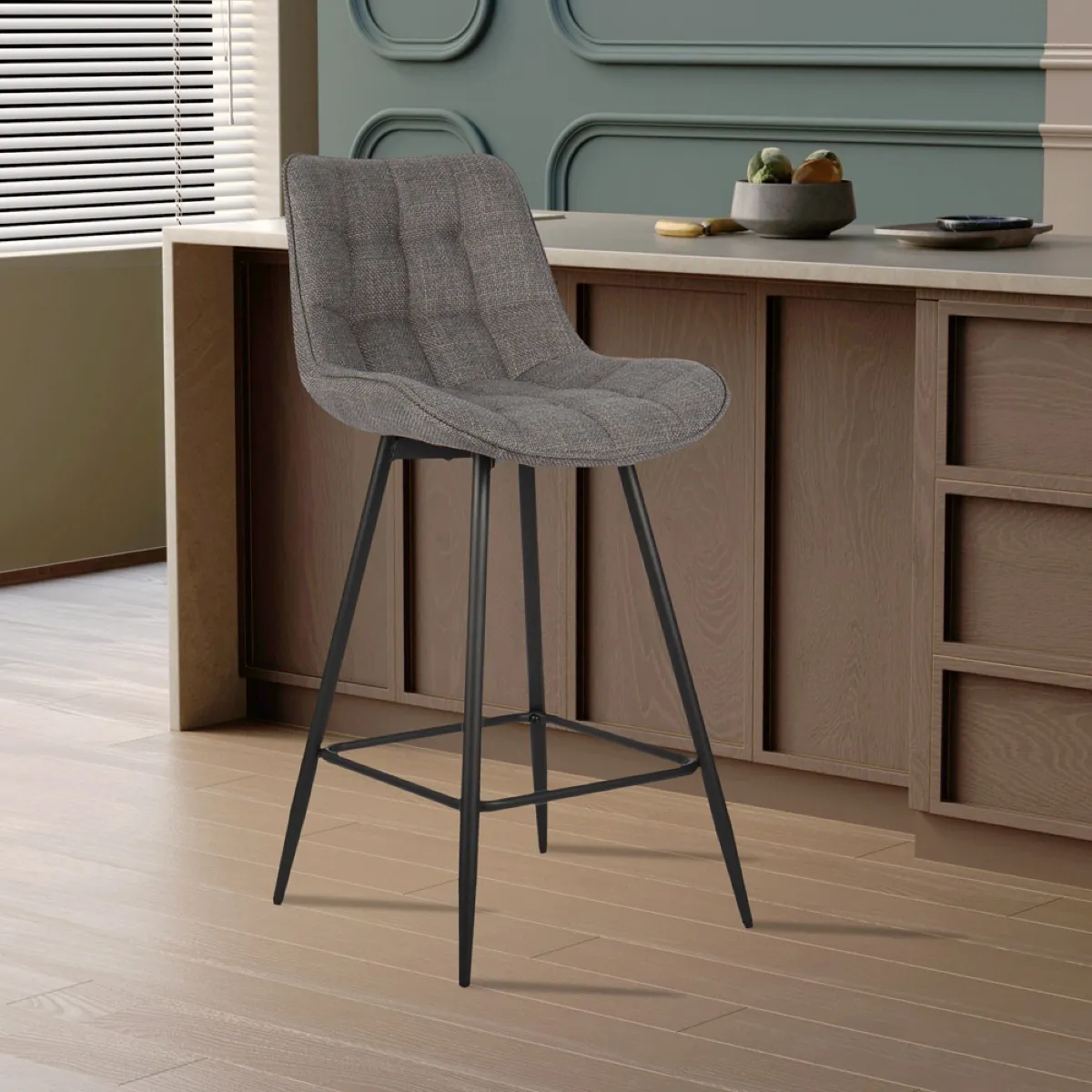 Tabouret de bar en tissu BARIA lot de 2 - vue 2