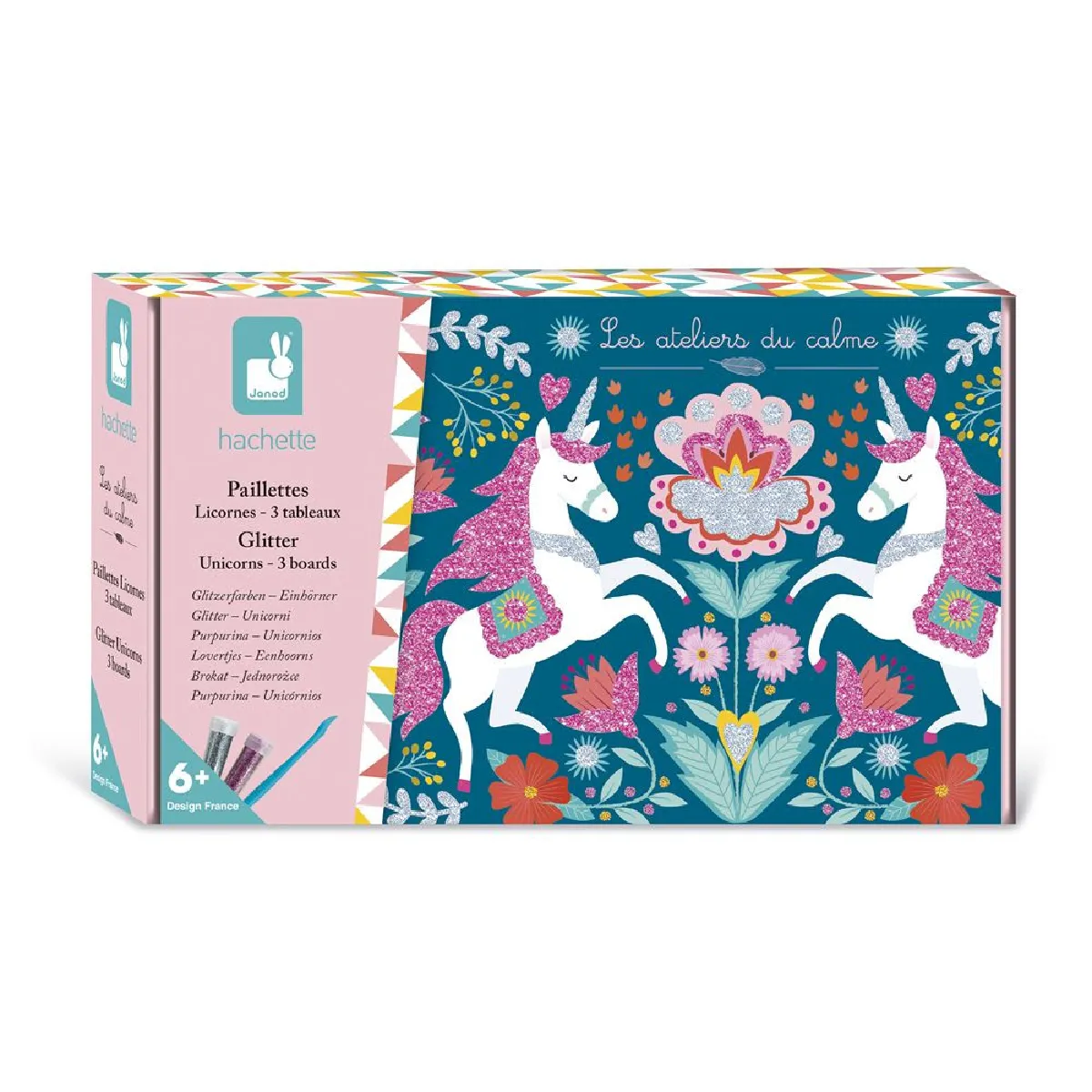 Janod Argent/Rose Les Ateliers Du Calme Licornes Pailletées