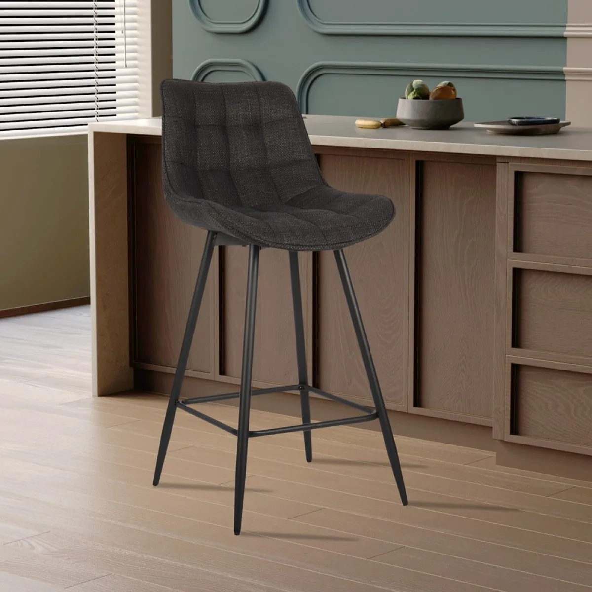 Tabouret de bar en tissu BARIA lot de 2 - vue 4