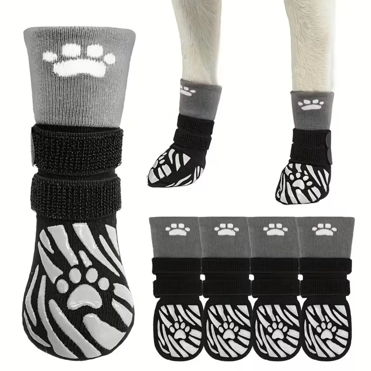 Chaussettes d'extérieur antidérapantes pour chiens moyens et grands - Protection des patte