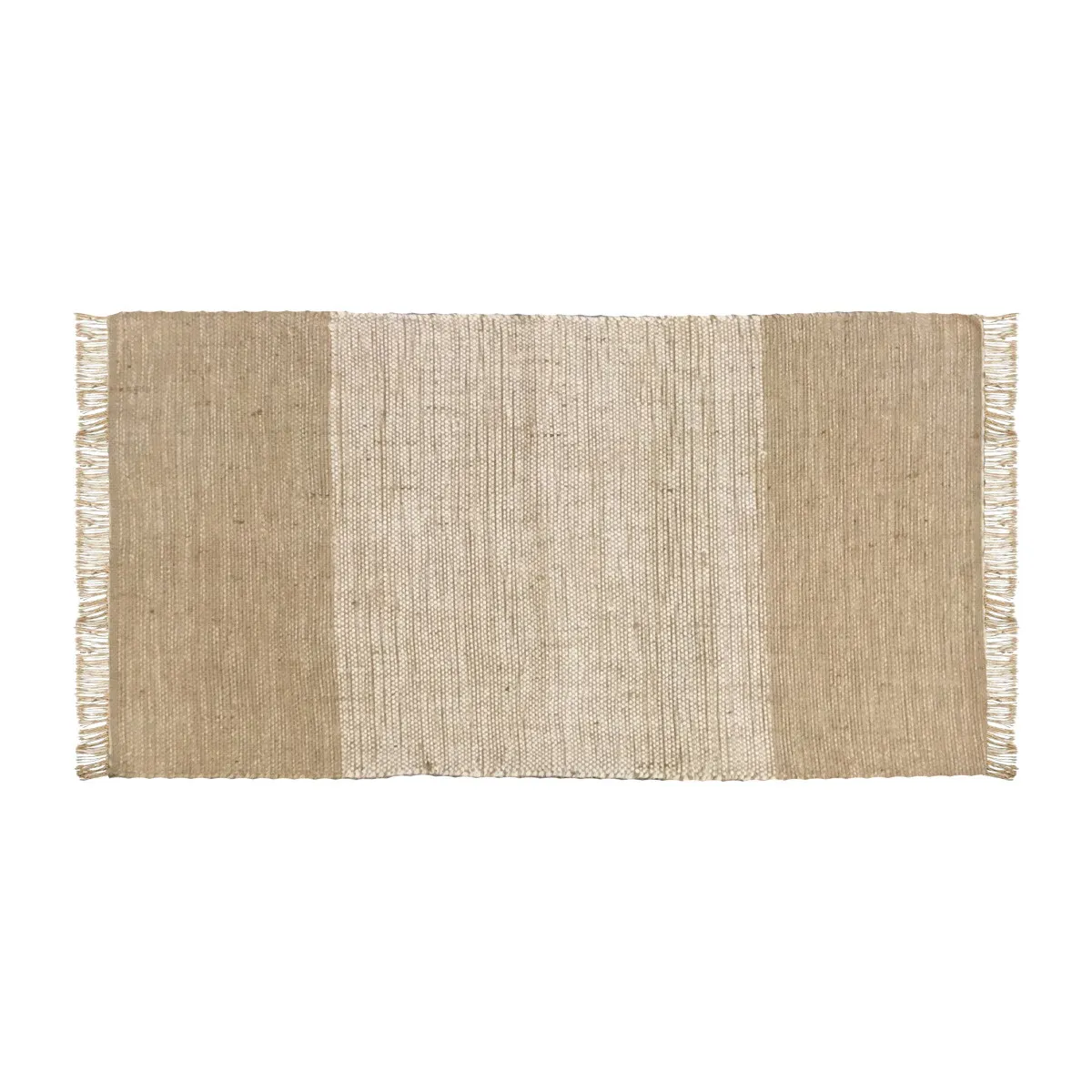 Tapis déco à franges en jute et coton 60x120cm - vue 2