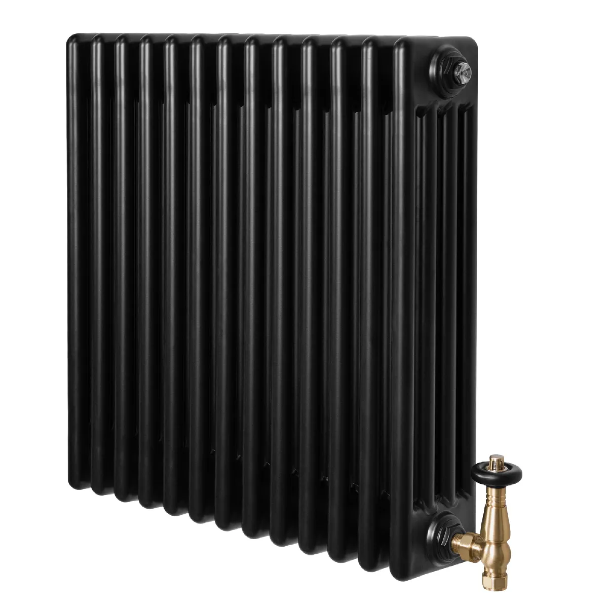 Radiateur Traditionnel à 4 Colonnes & Vannes 600 x 605 mm en Acier