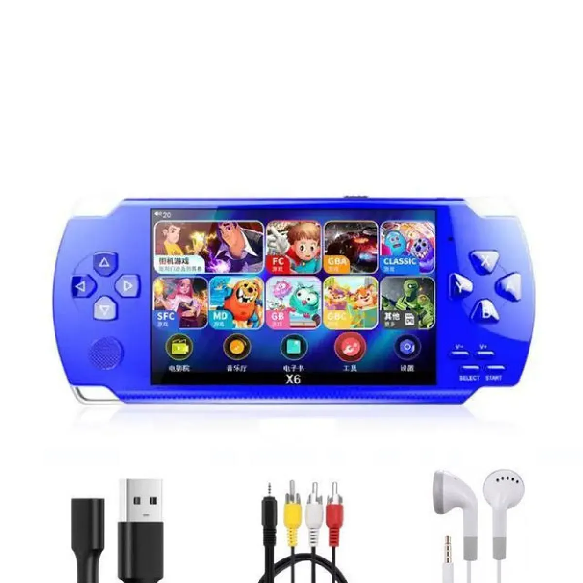 Vurahome Console Portable Rétro X6 - 4,3 Pouces - 32 Go