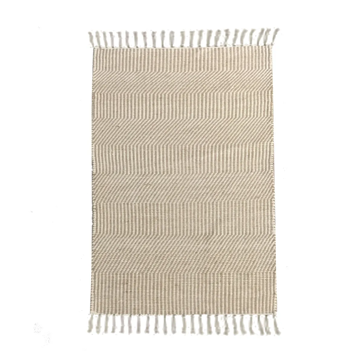 Tapis déco à franges en jute et coton 60x120cm