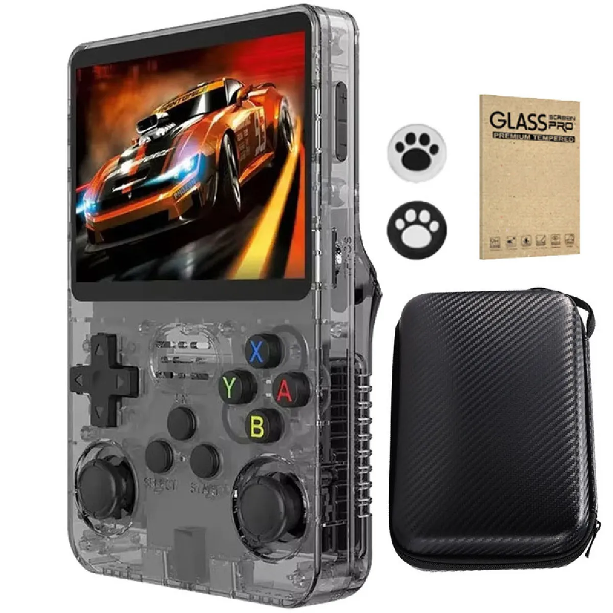 VURAHOME  Console portable r&eacute;tro R36S 3,5"" IPS 64 Go syst&egrave;me ouvert 28+ &eacute;mulateurs - Noir
