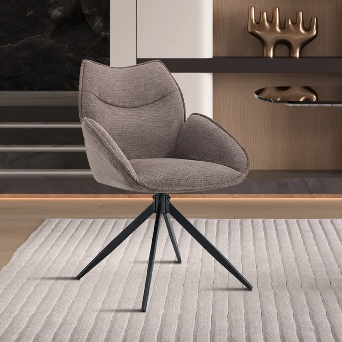 Chaise pivotante en tissu MAYOTTE lot de 2