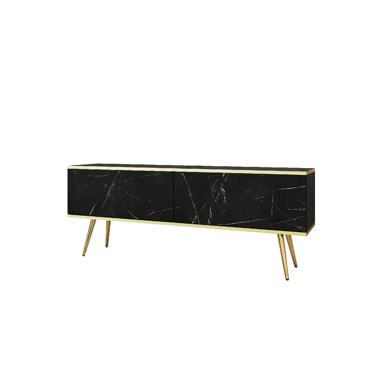 Meuble TV pieds 135 x 30 x 52 cm Push to Open - vue 5