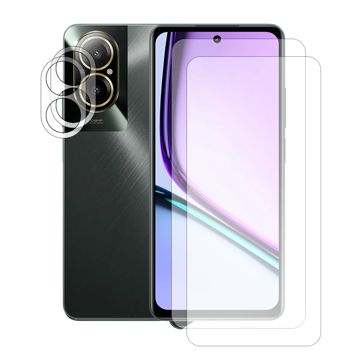 Visiodirect 2 Verre Trempé Pour Realme C67 4G 6.72" + 2 Verre Trempé Camera Arrière