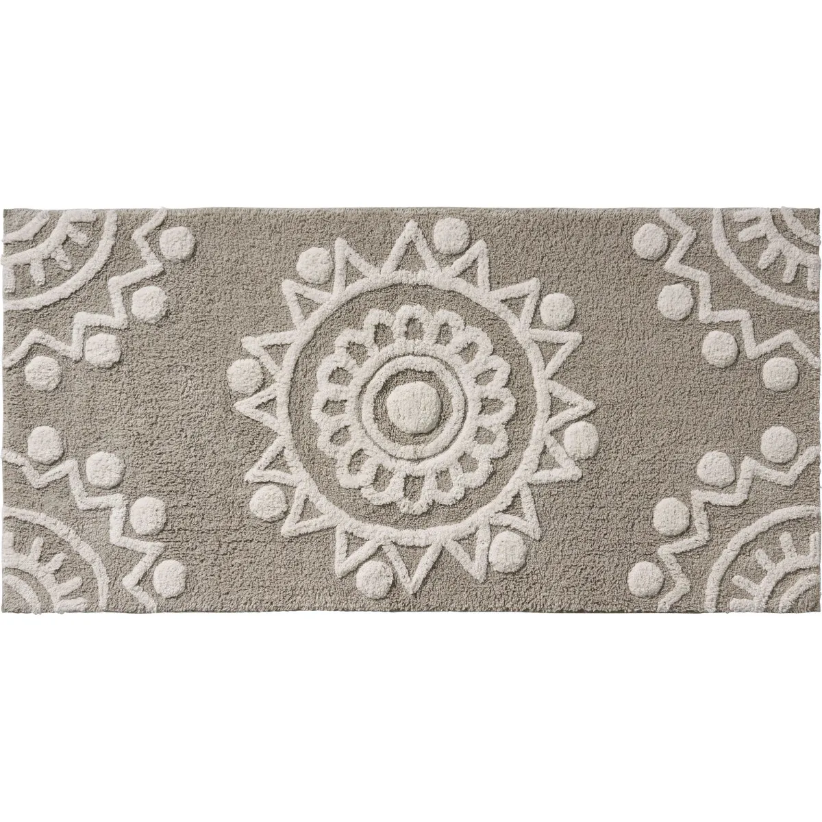 Tapis de bain déco en coton tufté 60x120cm - vue 2