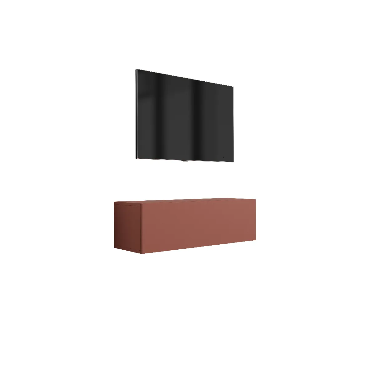 Meuble TV : Rouge Brique, 100 x 34 x 32 cm