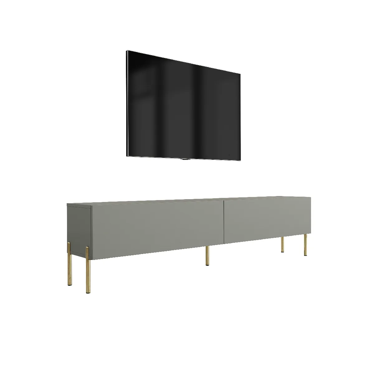 Meuble TV : Aloès, 170 x 52 x 32 cm, pieds dorées
