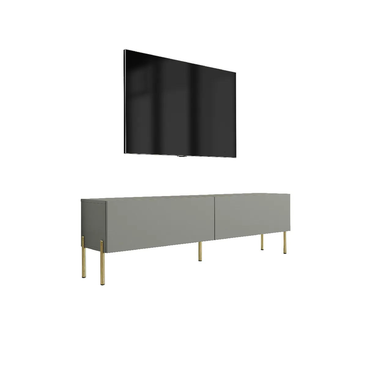 Meuble TV : Aloès, 140 x 52 x 32 cm, pieds dorées