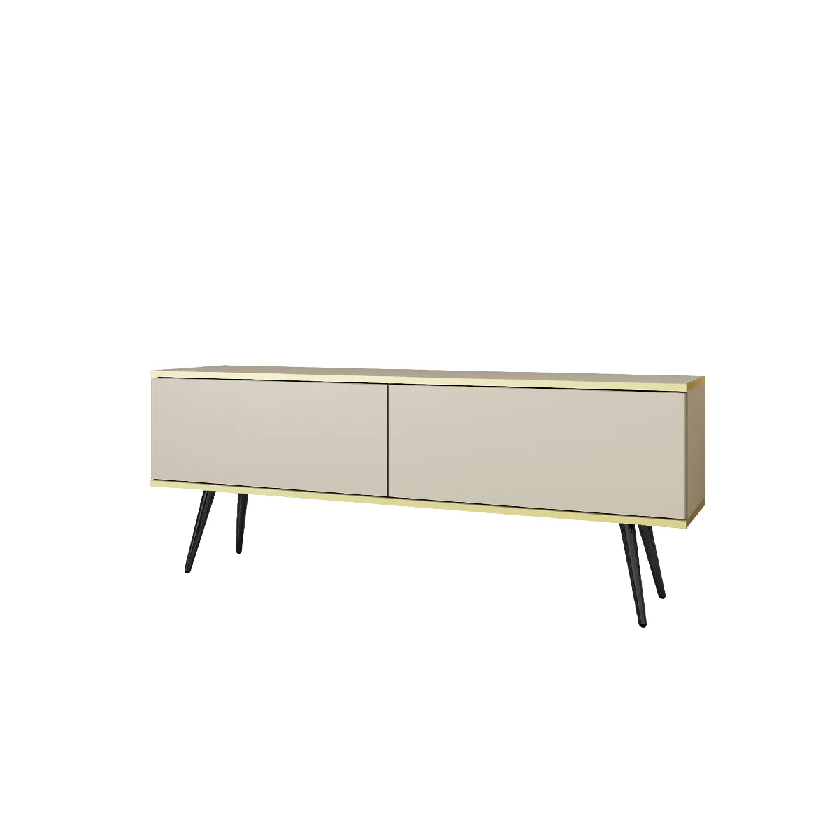 Meuble TV pieds 135 x 30 x 52 cm Push to Open - vue 2