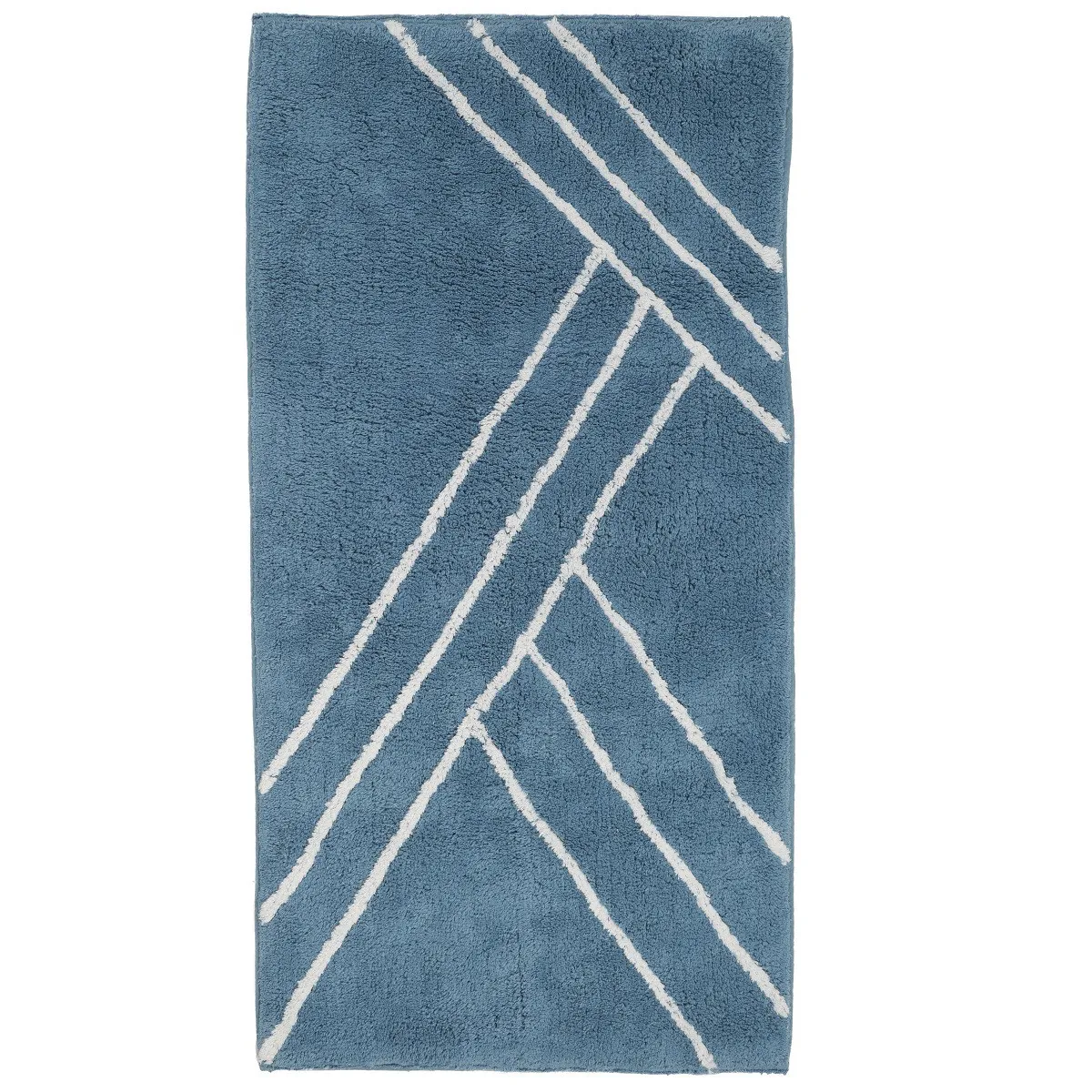Tapis de bain déco géométrique en coton 60x120cm - vue 2