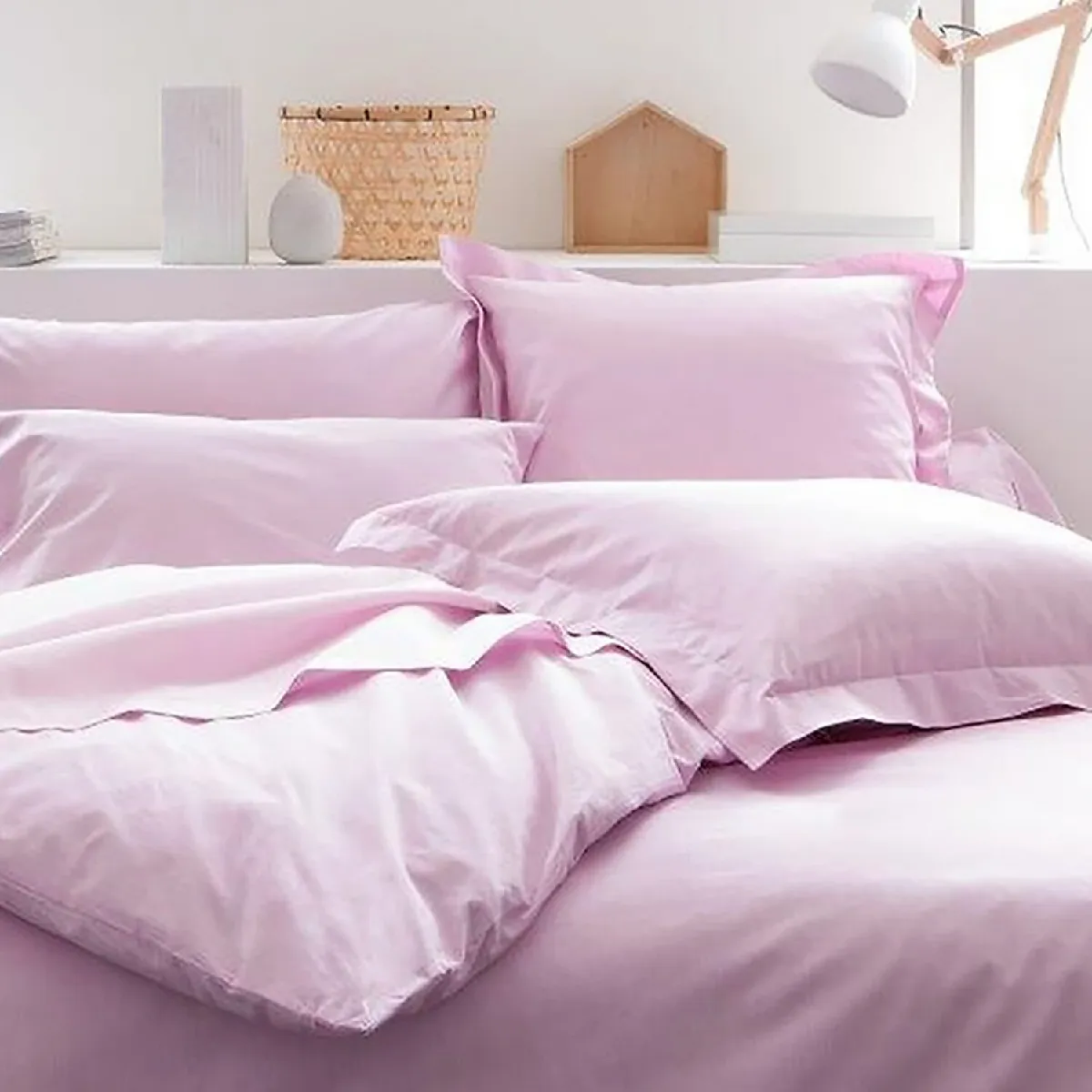 Today 201502 drap plat coton poudre de lila 180 x 290 cm