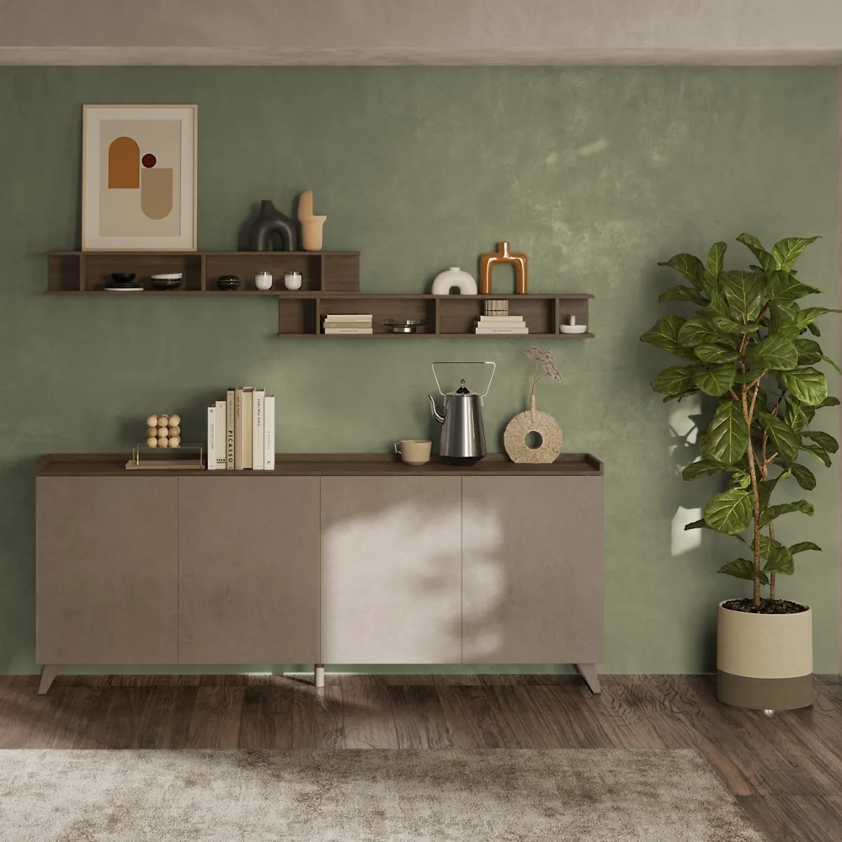 JLC KREATION Buffet bas moderne 4 portes 240cm RADOST - Buffet de ...