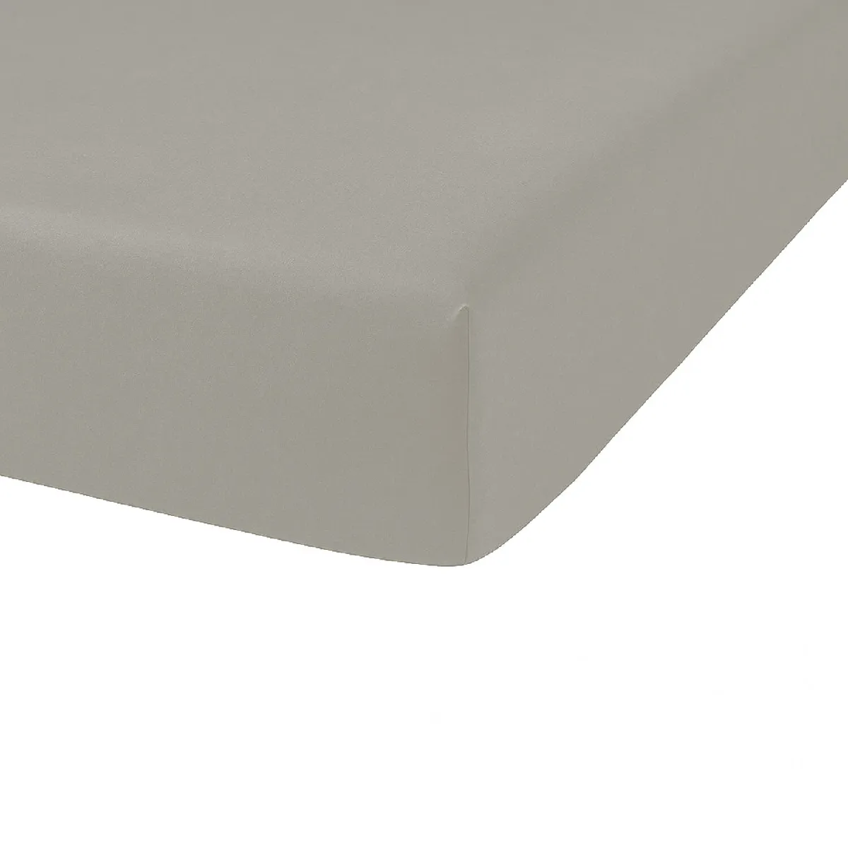 HOME COLLECTION TODAY Drap housse 100% coton - 160 x 200 cm - Mastic TODAY