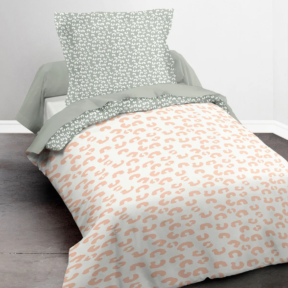 HOME COLLECTION Parure housse de couette 140x200cm 100%coton 57fils happy 1.18