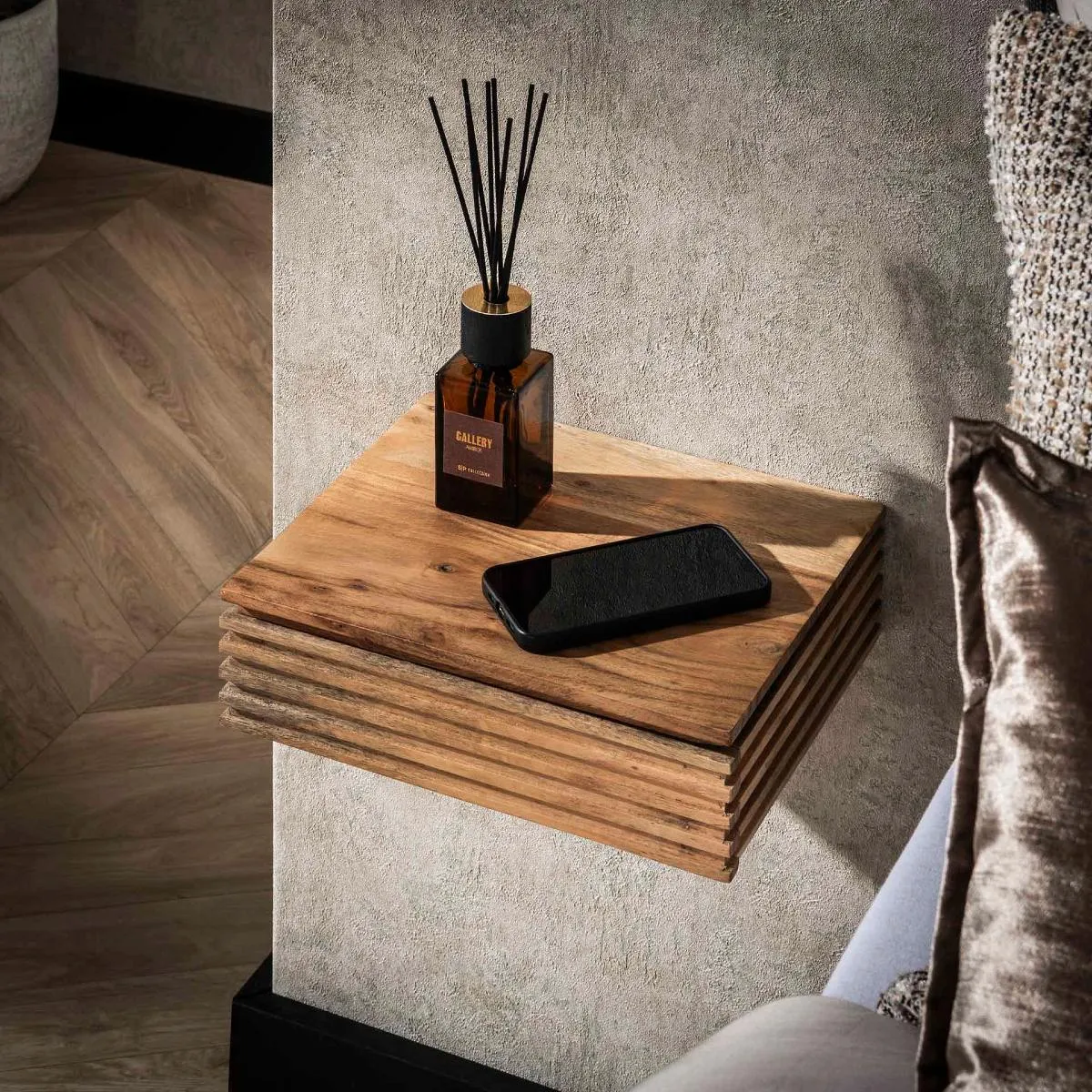 Table de chevet en bois massif YELLES 1 tiroir lot de 2