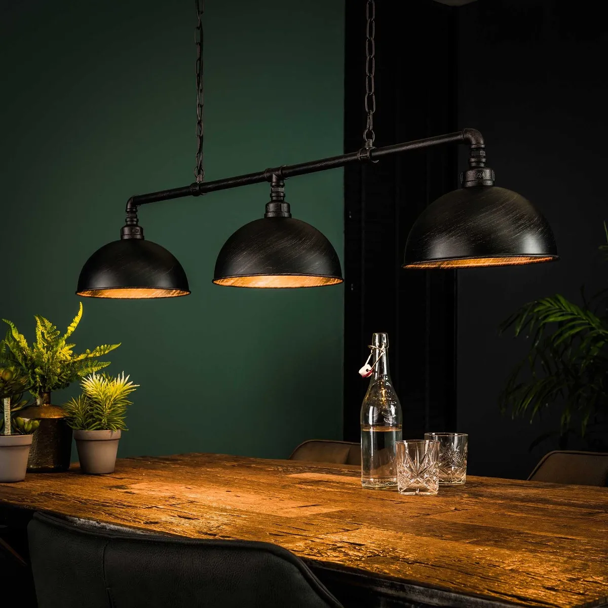 Jlc kreation Suspension industrielle LOFT - Noir