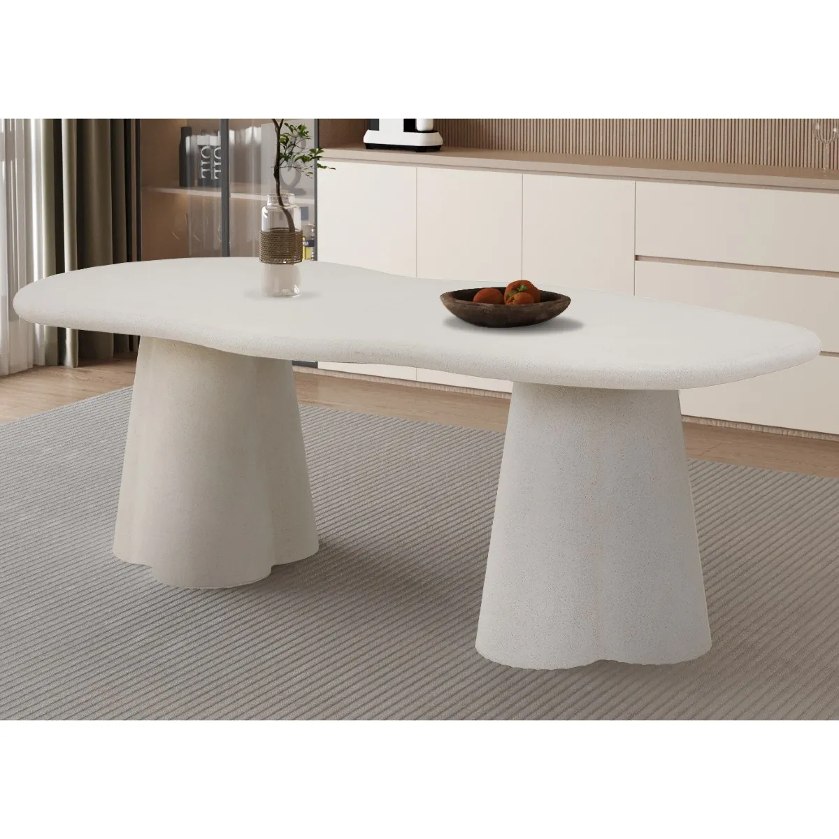 JLC KREATION Table à manger organique en fibre de ciment 220cm ORKA ...