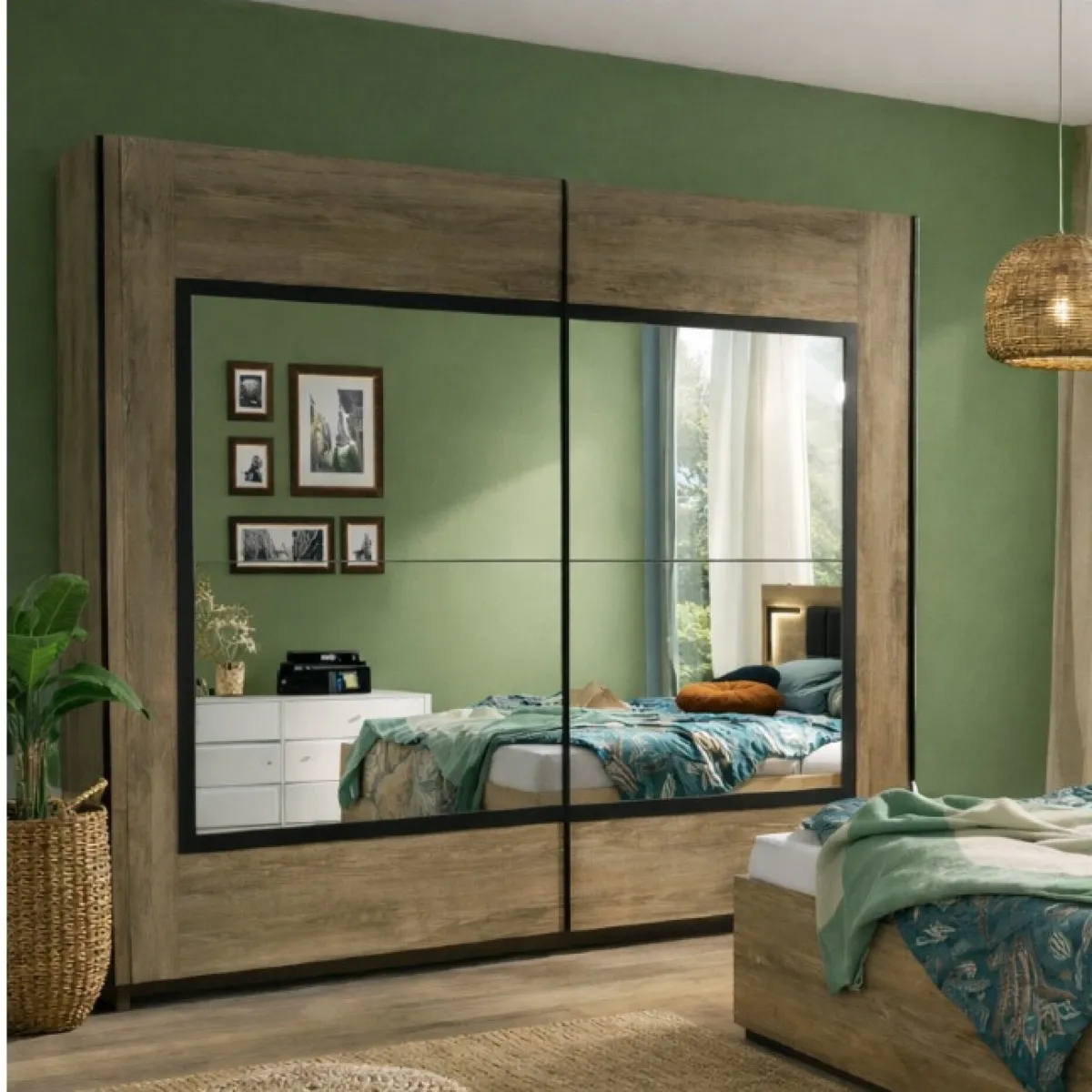 Armoire adulte en bois avec portes coulissantes PIERRE