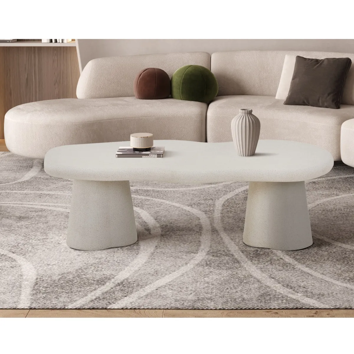 Comparer les prix de Table basse organique en fibre de ciment 130cm ORKA