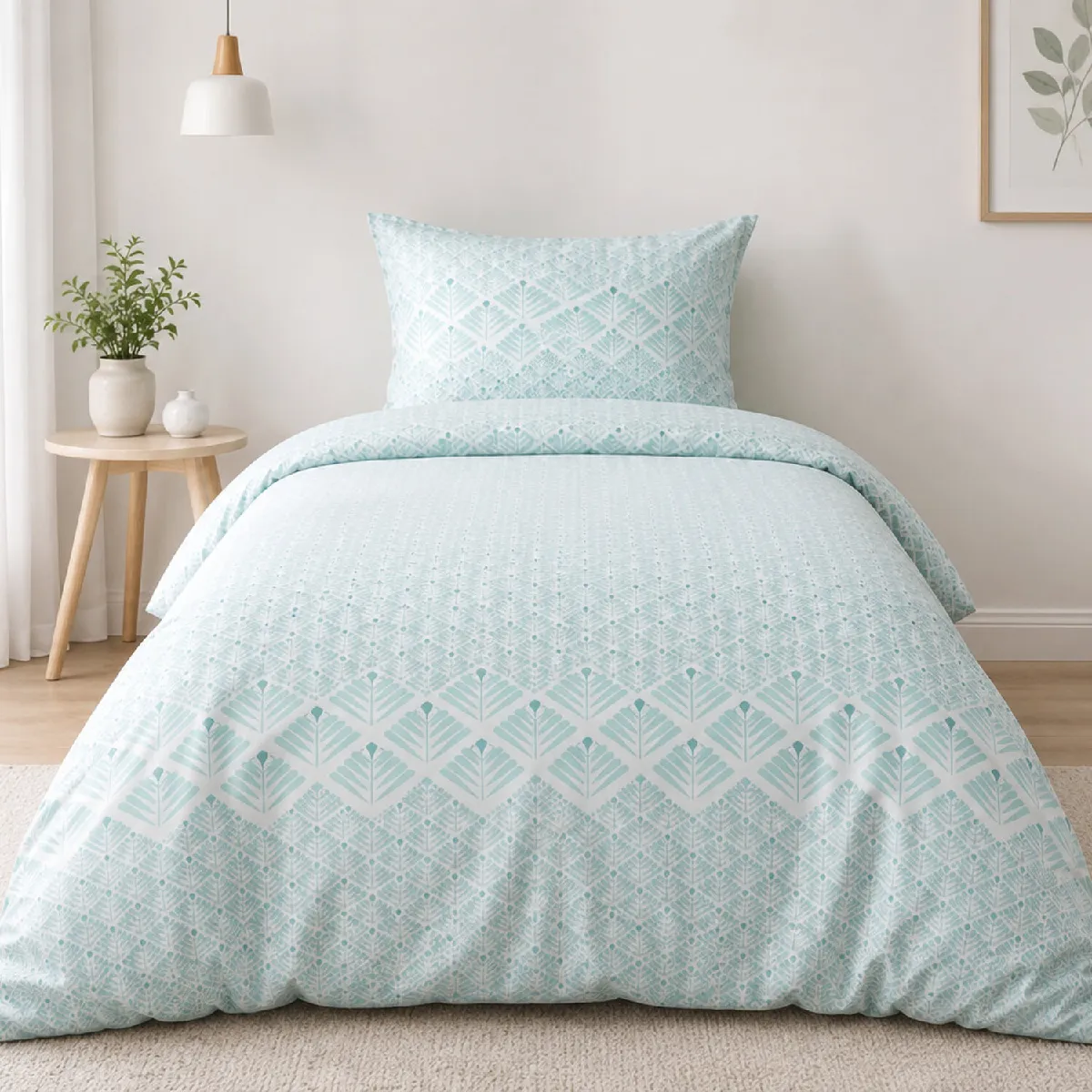 LES ATELIERS DU LINGE Parure de couette 2pcs 140x200cm 100% microfibre 60gsm fanny